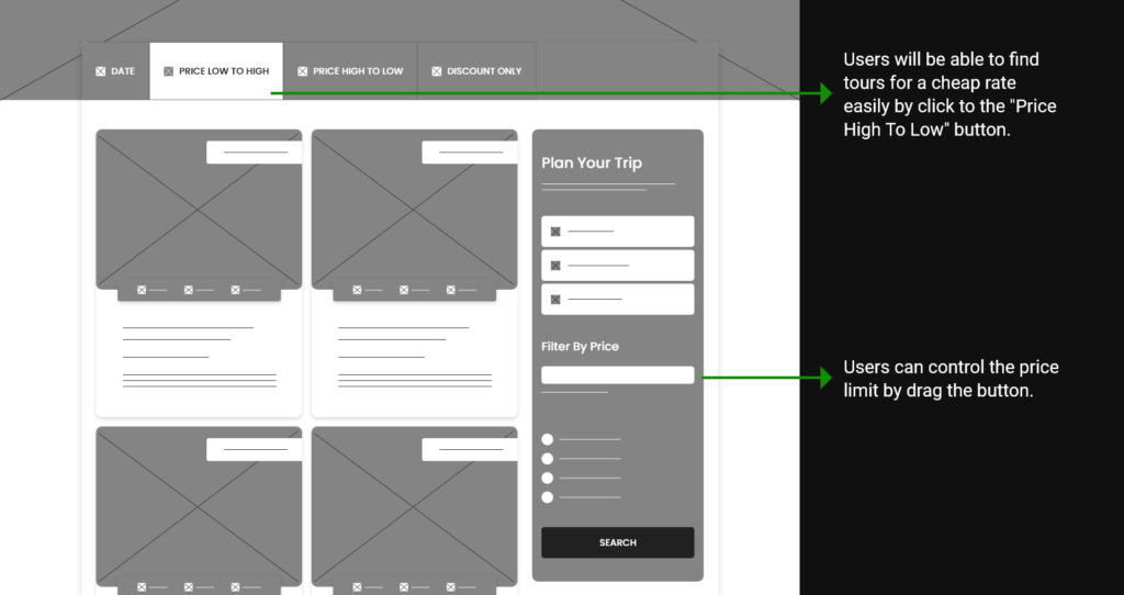 Digital Wireframes 02 for Travel Agency Website by Rifat Mehedi