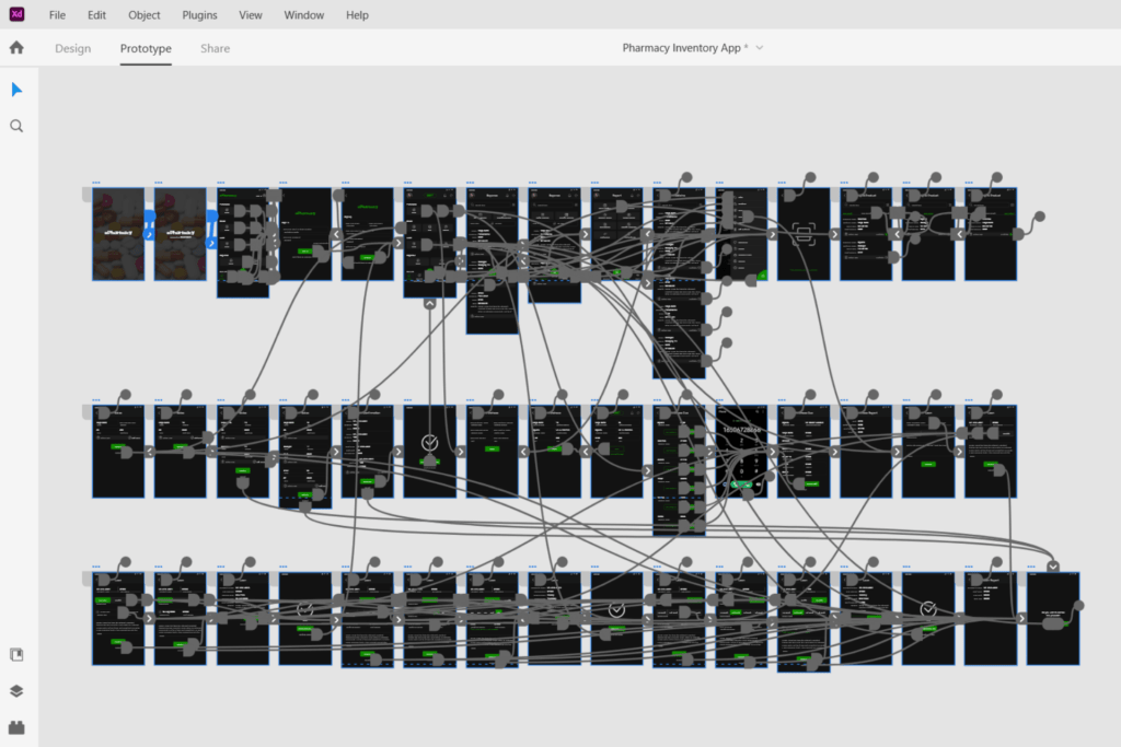 High Fidelity Prototype for Pharmacy Inventory App